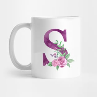 Floral Monogram S Beautiful Rose Bouquet Mug